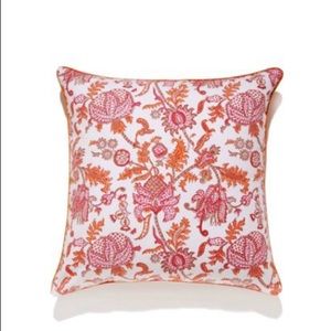 Roller Rabbit Pink and Orange Floral Pillow